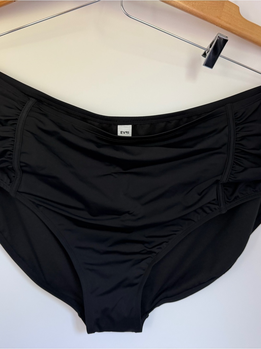 EVRI Black Women's High-Waist Swim Bottoms